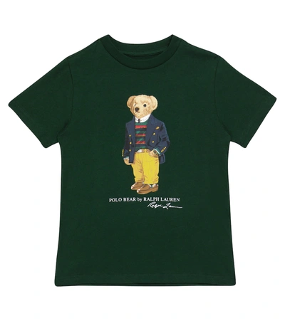 Shop Polo Ralph Lauren Polo Bear Cotton-jersey T-shirt In Green