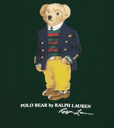 Shop Polo Ralph Lauren Polo Bear Cotton-jersey T-shirt In Green