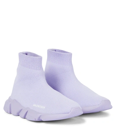 Shop Balenciaga Speed Sneakers In Purple