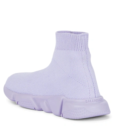 Shop Balenciaga Speed Sneakers In Purple