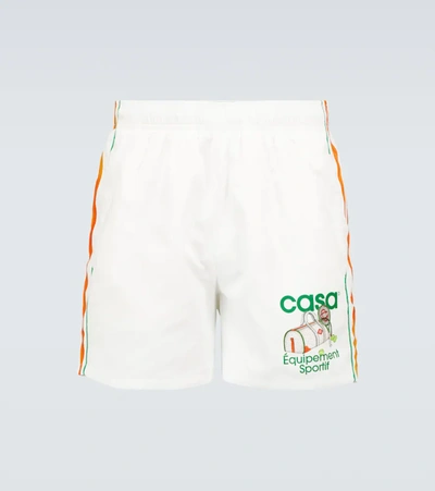 Shop Casablanca Équipement Sportif Printed Shorts In White