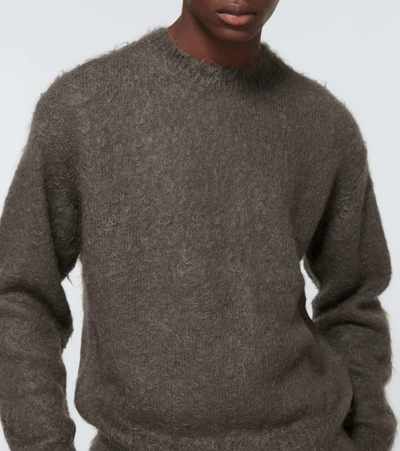 Shop Auralee Brushed Wool And Mohair Sweater In Grey