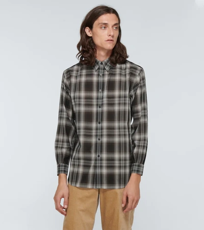 Auralee Wool Recycled Polyester Cloth Shirts In Black Multi | ModeSens