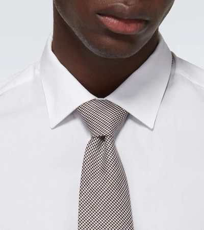 Shop Bram Manarola Wool And Linen Tie In Multicoloured
