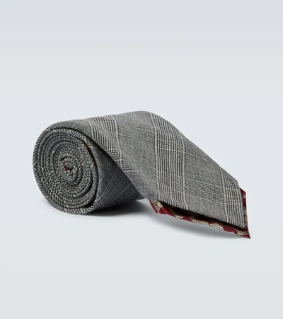 Shop Bram Portovenere Wool Tie In Grey