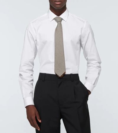Shop Bram Vernazza Cotton Tie In Multicoloured