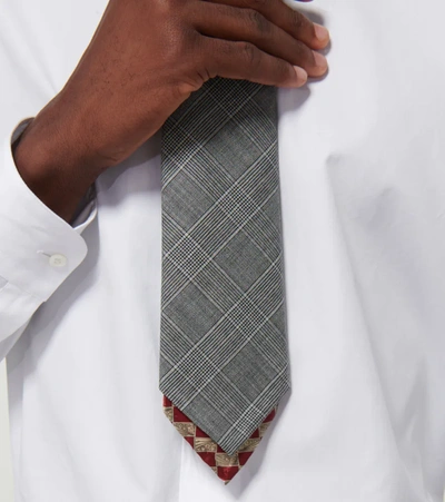 Shop Bram Portovenere Wool Tie In Grey