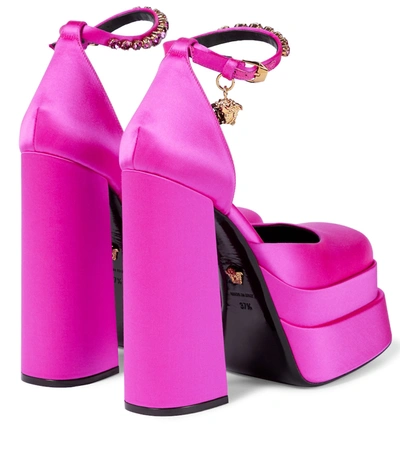 Versace Pink Medusa Aevitas Platform Heels In Pink