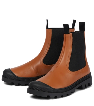 Shop Loewe Leather Chelsea Boots In Black