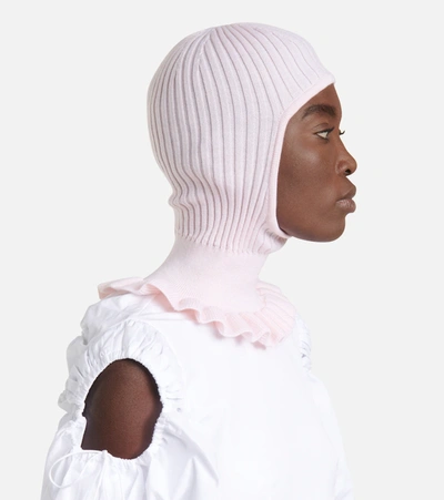 Shop Cecilie Bahnsen Gigi Wool Knit Balaclava In Pink