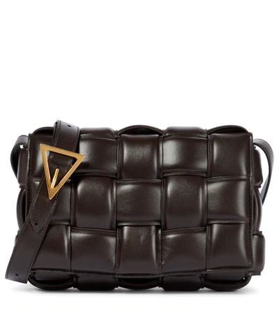 Shop Bottega Veneta Padded Cassette Leather Shoulder Bag In Brown