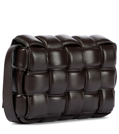 Shop Bottega Veneta Padded Cassette Leather Shoulder Bag In Brown