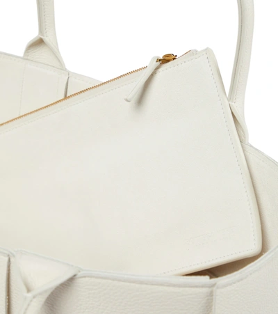 Shop Bottega Veneta Arco Small Leather Tote Bag In White