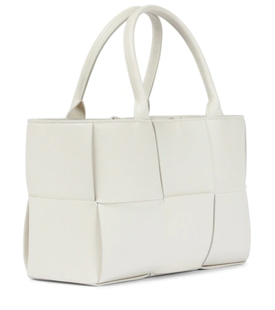 Shop Bottega Veneta Arco Small Leather Tote Bag In White