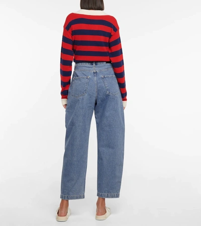Shop Goldsign The Dali Tapered Wide-leg Jeans In Blue