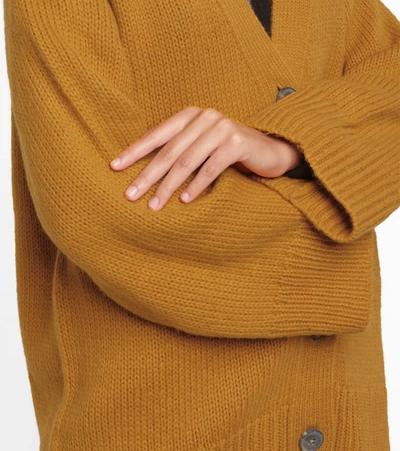Shop Velvet Kim Alpaca-blend Knit Cardigan In Yellow
