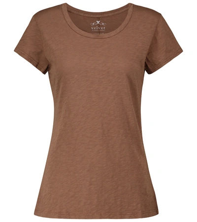 Shop Velvet Odelia Cotton T-shirt In Brown