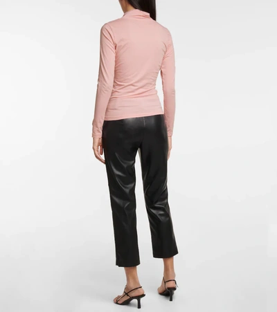 Shop Velvet Meri Twisted Long-sleeved Top In Pink