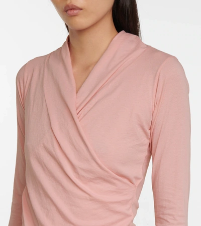 Shop Velvet Meri Twisted Long-sleeved Top In Pink