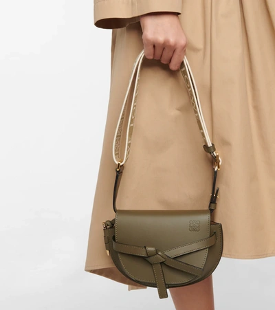 Shop Loewe Gate Dual Mini Shoulder Bag In Green