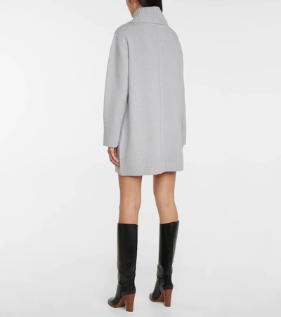 Shop Dorothee Schumacher Timeless Ease Wool And Cashmere Minidress In Grey