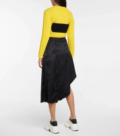 Shop Loewe Printed Asymmetric Midi Skirt In Black