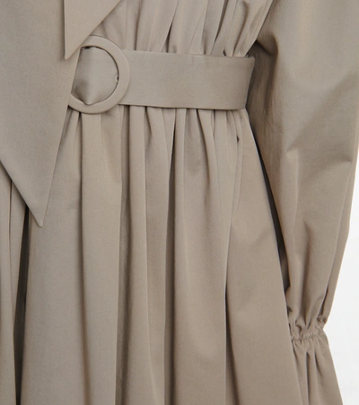 Shop Balenciaga Cotton Gabardine Trench Coat Dress In Beige