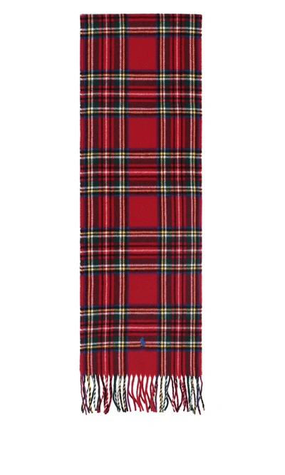 Shop Polo Ralph Lauren Checked Frayed Edge Scarf In Multi