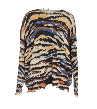 Shop R13 Zebra Patterned Oversized Sweater In Multi