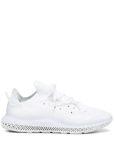 Shop Adidas Originals Fusio 4d Low-top Knitted Sneakers In Weiss