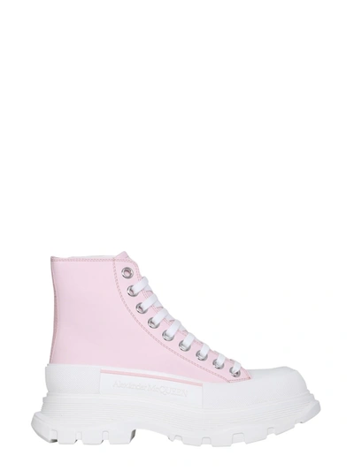 Shop Alexander Mcqueen Tread Slick Boots In Pink