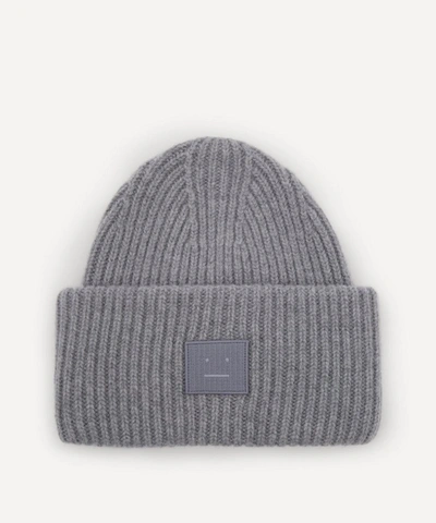Shop Acne Studios Wool Beanie Hat In Grey Melange