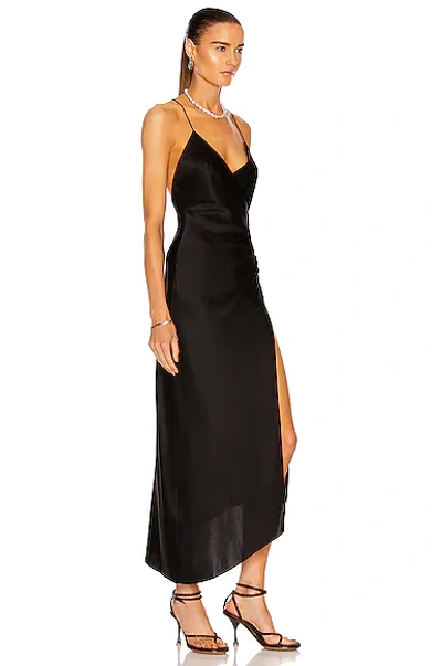 Shop Ser.o.ya Emma Silk Dress In Black