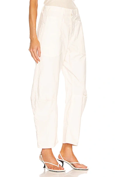 Nili Lotan Stretch Cotton Twill Crop Military Pants In Eggshell