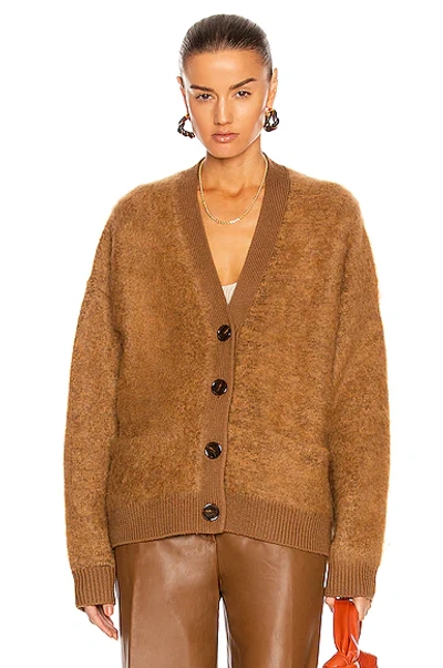 Shop Acne Studios Rives Mohair Cardigan In Toffee Brown