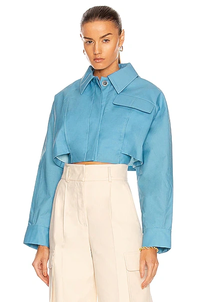 Shop Jacquemus La Veste Esterel In Turquoise