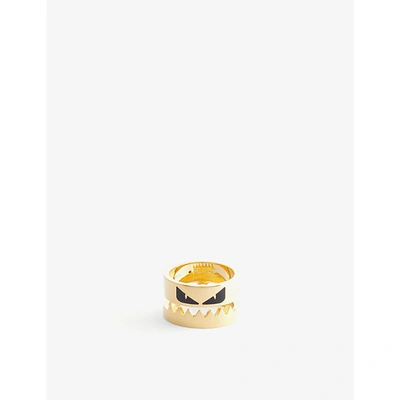 Fendi Mens Gold Monster Eye Brass Ring L ModeSens