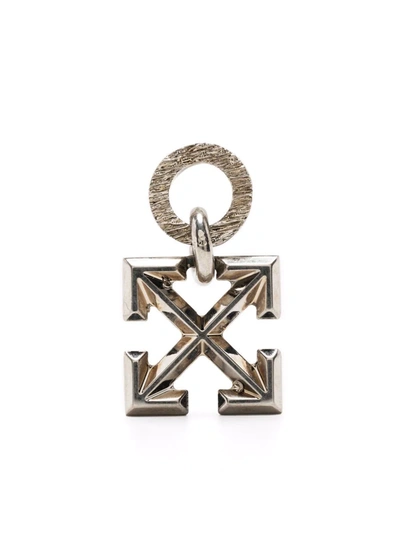 Shop Off-white Arrow Charm Earring In Silver