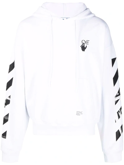 Shop Off-white Caravaggio Arrows Printed Hoodie In Weiss