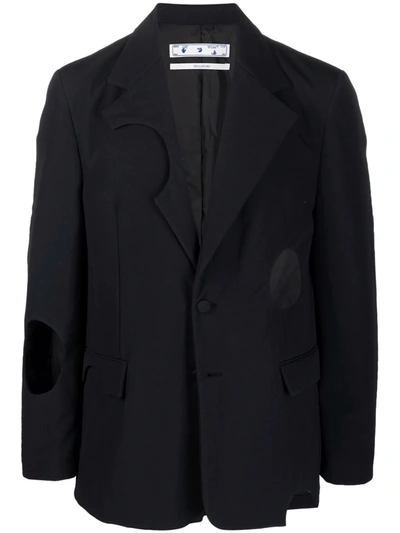 Shop Off-white Meteor Padded Blazer In Schwarz