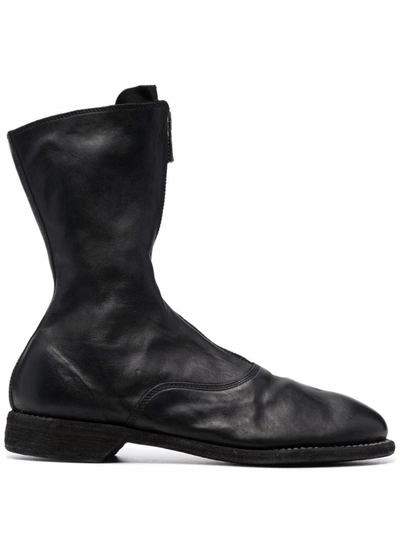 Shop Guidi Zip-front Ankle Boots In Schwarz