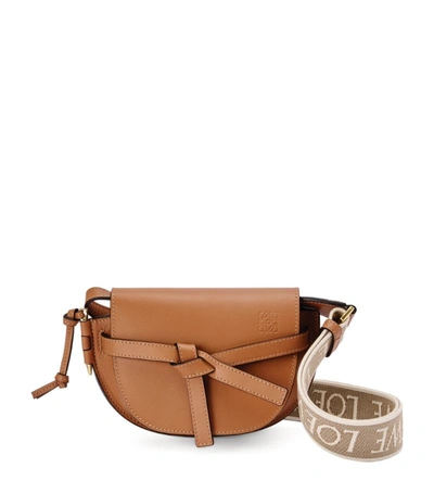 Shop Loewe Mini Gate Dual Bag In Brown