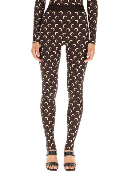 Shop Marine Serre All  Over Moon Leggings In Mixed Colours