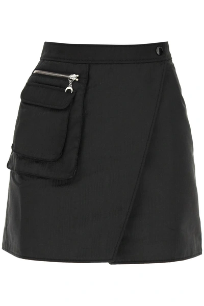Shop Marine Serre Survival Cycling Moire Mini Skirt In Black