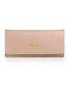 Prada Saffiano Continental Wallet In Cammeo