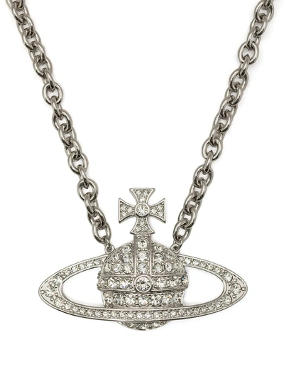 Shop Vivienne Westwood Bas Relief Necklace In Silver