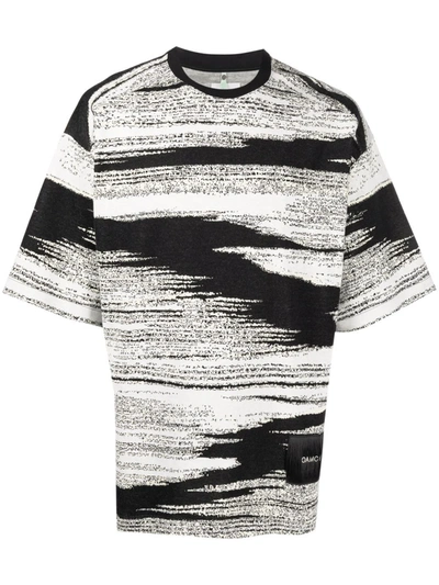 Oamc Mens Off White Noise Abstract-print Cotton-jersey T-shirt S | ModeSens