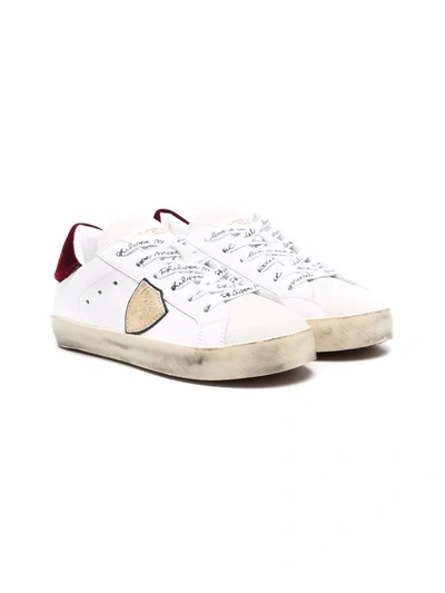 Shop Philippe Model Low-top Leather Sneakers In White