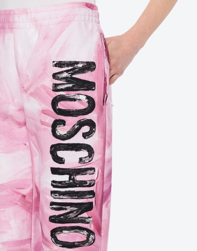 Shop Moschino Painting Fleece Jogging In Pink