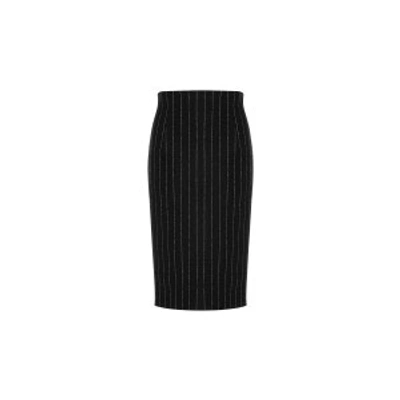 Shop Moschino Stretch Pinstripe Skirt In Black